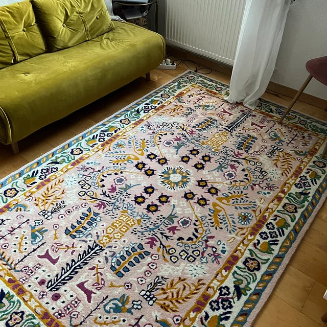 anthropologie succulent rug Anthro Averi Pink Hand Tufted Floral Area Rug for Living & Bedroom