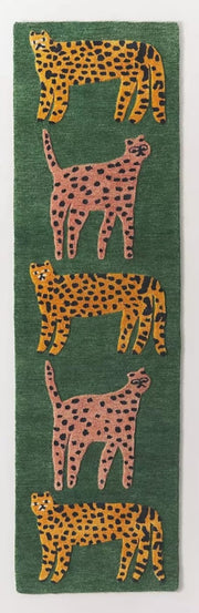 Green Hand Tufted Catwalk Area Rug for Living Room and Bedroom