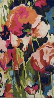 Brilliant Poppies Multicolor Floral Area Rug Bedroom and Living Room