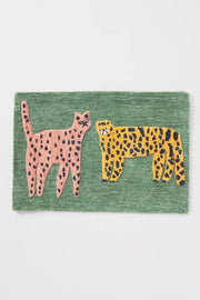 Green Hand Tufted Catwalk Area Rug for Living Room and Bedroom