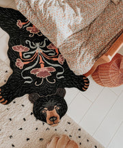 Aztec Bear Shape Area Rug for Kids Room