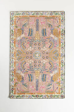 Anthro Averi Pink Hand Tufted Floral Area Rug for Living & Bedroom