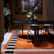 Hand Tufted Scallop Modern Area Rug, New Zealand Woolen Carpet for Living Room, Bedroom, Dining Room and Hall (Orange)