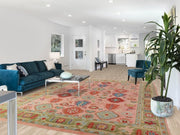 Pink Turkish Oushak Hand Knotted Rug for Bedroom & Living Room