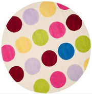 Multicolor Hand Tufted Wool Round Rug for Living Room and Bedroom