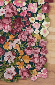 Cassia Pink Floral Area Rug for Bedroom and Living Room