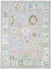 Hand Knotted Modern Oushak Rug for Living Room, Dining Room, Office, Bedroom - Light Pink