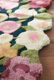 Cassia Pink Floral Area Rug for Bedroom and Living Room