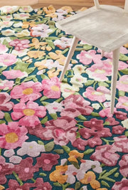 Cassia Pink Floral Area Rug for Bedroom and Living Room