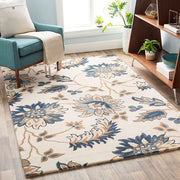 Camille White Hand Tufted Floral Area Rug for Living Room & Bedroom