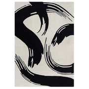 White Black Modern Hand Tufted Area Rug for Living Room & Bedroom