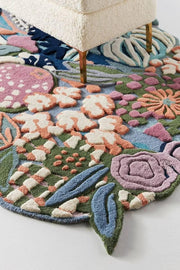 Hand Tufted Floral Area Rug, New Zealand Woolen Carpet for Living Room, Bedroom, Dining Room and Hall