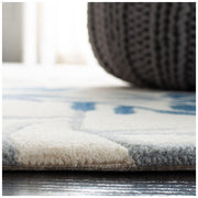 Camille White Blue Floral Area Rug for Living Room and Bedroom