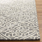Grey White Modern Hand Tufted Area Rug for Living Room & Bedroom