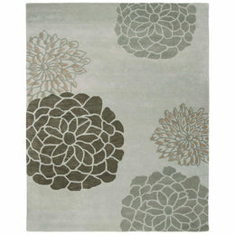 Camille Green Hand Tufted Floral Area Rug for Living Room & Bedroom