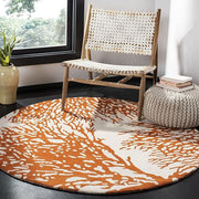 Rust Modern Hand Tufted Wool Round Rug for Living Room and Bedroom