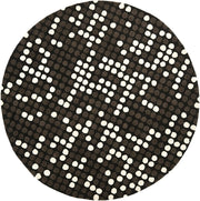 Black Modern Hand Tufted Wool Round Rug for Living Room and Bedroom