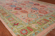 Pink Turkish Oushak Hand Knotted Rug for Bedroom & Living Room