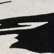 White Black Modern Hand Tufted Area Rug for Living Room & Bedroom