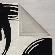 White Black Modern Hand Tufted Area Rug for Living Room & Bedroom