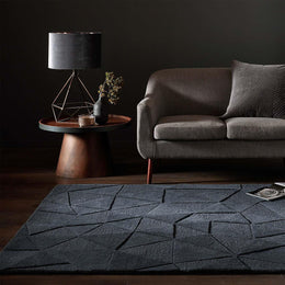 Charcoal Modern Hand Tufted Area Rug for Living Room & Bedroom