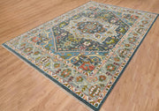 Grey Turkish Oushak Hand Knotted Rug for Bedroom & Living Room