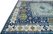 Blue Turkish Oushak Hand Knotted Rug for Bedroom & Living Room