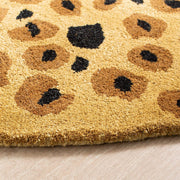 Beige Black Modern Hand-Tufted Wool Round Rug for Living Room and Bedroom