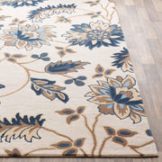 Camille White Hand Tufted Floral Area Rug for Living Room & Bedroom