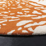 Rust Modern Hand Tufted Wool Round Rug for Living Room and Bedroom