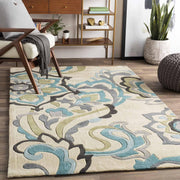 Camille Beige Hand Tufted Floral Area Rug for Living Room & Bedroom