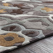 Camille Grey Hand Tufted Floral Area Rug for Bedroom & Living Room