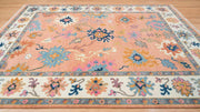 Pink Turkish Oushak Hand Knotted Rug for Bedroom & Living Room