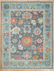 Grey Modern Oushak Hand Knotted Rug for Bedroom & Living Room
