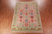 Pink Turkish Oushak Hand Knotted Rug for Bedroom & Living Room