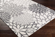 Camille Grey Hand Tufted Floral Area Rug for Bedroom & Living Room