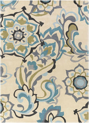 Camille Beige Hand Tufted Floral Area Rug for Living Room & Bedroom