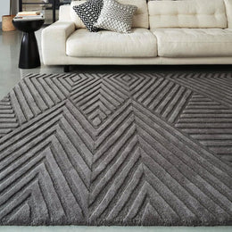 Grey Modern Hand Tufted Area Rug for Living Room & Bedroom