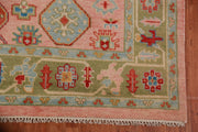 Pink Turkish Oushak Hand Knotted Rug for Bedroom & Living Room