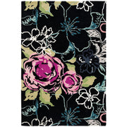 Elara Benoit Black Hand Tufted Floral Area Rug for Living Room & Bedroom