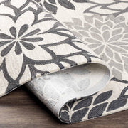Camille Grey Hand Tufted Floral Area Rug for Bedroom & Living Room