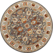 Persian Design Round Table Rug - Grey