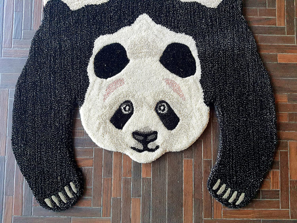 Real Panda Rug Panda Shape Rug – Rida Handloom