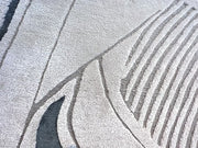 Minimalist Beige/white Irregular Shape Rug