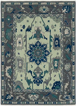 Hand Tufted Turkish Oushak Area Rug for Bedroom & Living Room
