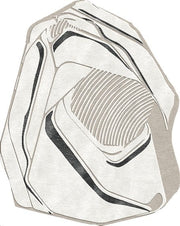 Minimalist Beige/white Irregular Shape Rug