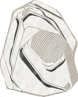 Minimalist Beige/white Irregular Shape Rug