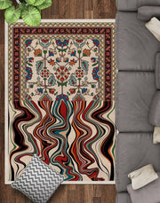 Brown Hand Tufted Melting Persian Design Area Rug for Living Room & Bedroom