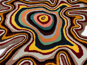 Brown Amoeba Shape Hand Tufted Wool Area Rug for Living Room & Bedroom