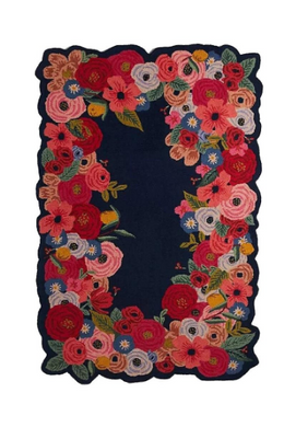 Emmeline Pink Red Hand Tufted Floral Rug for Living Room & Bedroom